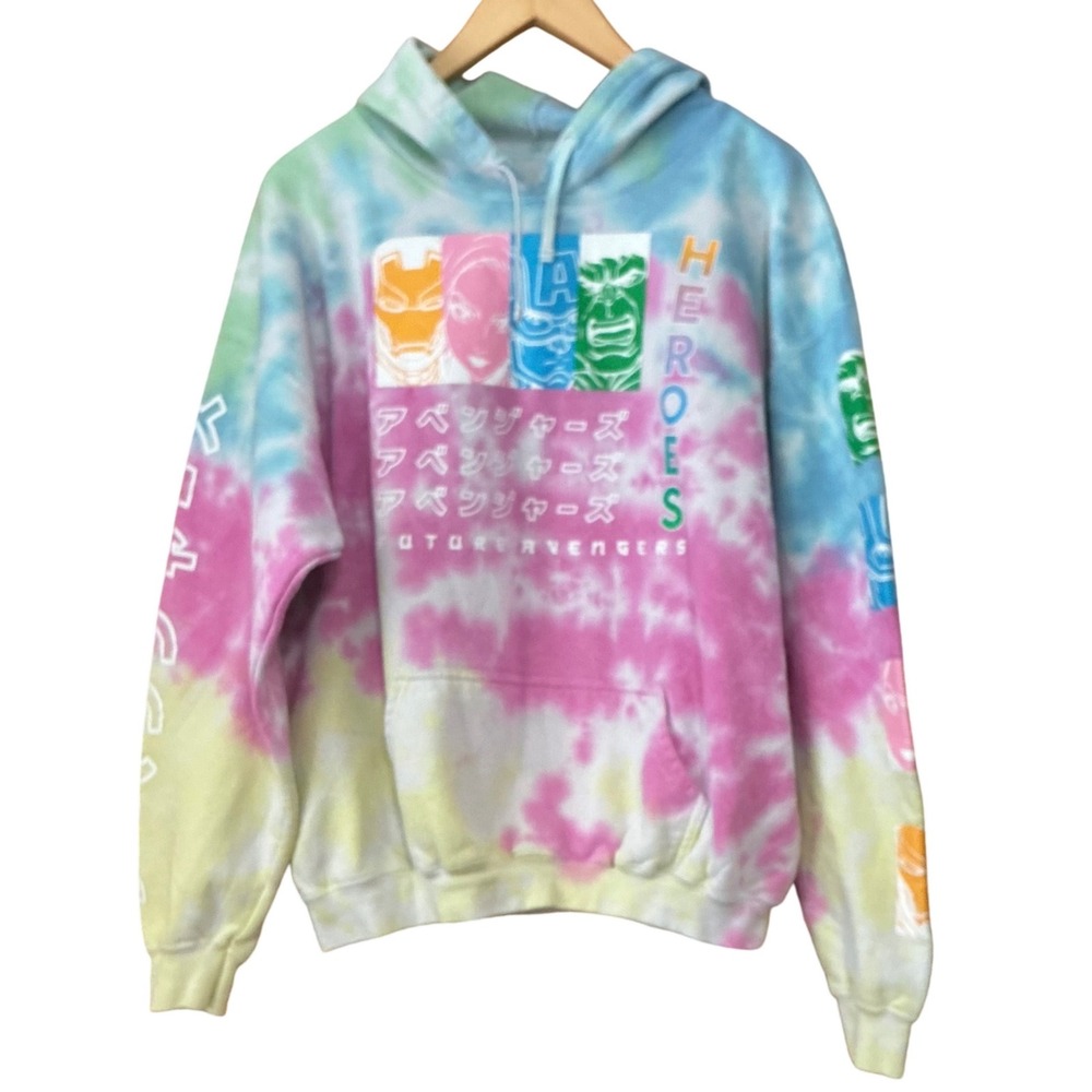 Marvel Avengers Tie Dye Hoodie Sweatshirt Unisex Japanese Graphic Print SzM